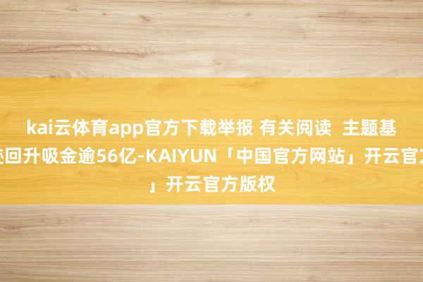 kai云体育app官方下载举报 有关阅读 主题基金事迹回升吸金逾56亿-KAIYUN「中国官方网站」开云官方版权