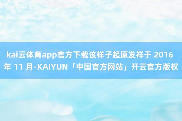 kai云体育app官方下载该样子起原发祥于 2016 年 11 月-KAIYUN「中国官方网站」开云官方版权