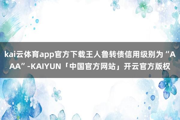 kai云体育app官方下载王人鲁转债信用级别为“AAA”-KAIYUN「中国官方网站」开云官方版权