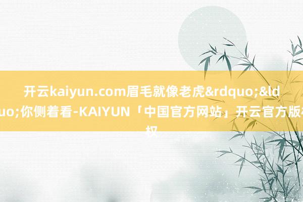 开云kaiyun.com眉毛就像老虎&rdquo;&ldquo;你侧着看-KAIYUN「中国官方网站」开云官方版权
