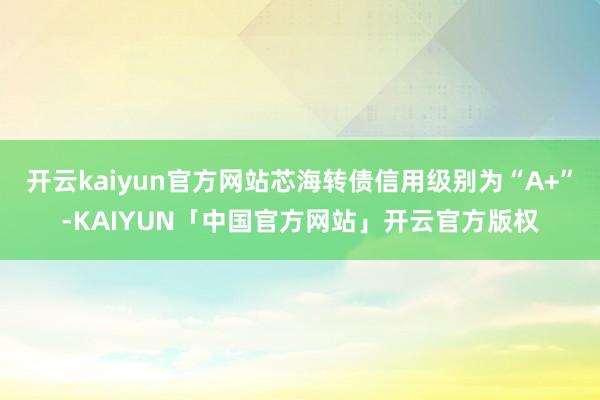 开云kaiyun官方网站芯海转债信用级别为“A+”-KAIYUN「中国官方网站」开云官方版权