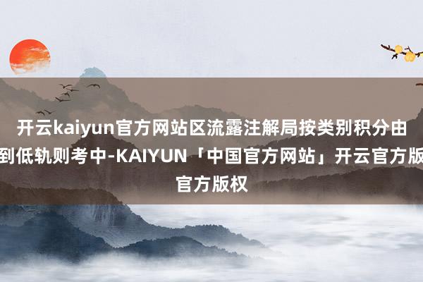 开云kaiyun官方网站区流露注解局按类别积分由高到低轨则考中-KAIYUN「中国官方网站」开云官方版权