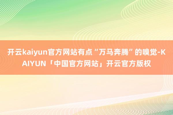 开云kaiyun官方网站有点“万马奔腾”的嗅觉-KAIYUN「中国官方网站」开云官方版权