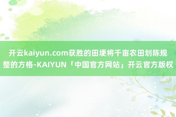 开云kaiyun.com获胜的田埂将千亩农田划陈规整的方格-KAIYUN「中国官方网站」开云官方版权